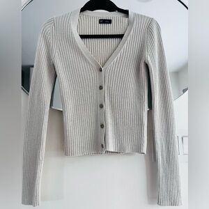 Gap Metallic V-neck Ribbed Cardigan Size XS NWOT